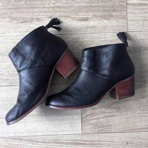 TOMS Leila Bootie in Black Leather